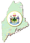 Google map of Maine with state seal
