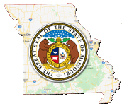 Google map of Missouri with seal