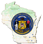 Google Map of Wisconsin with state seal