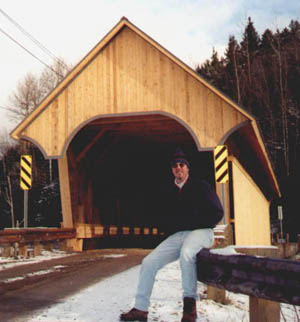 Coventry Covered Bridge and David Guay Photo by David Guay &copy;1999