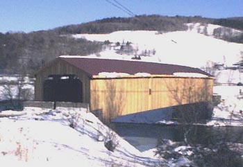 Hamden Covered Bridge<br>Photo by Dick Wilson<br>January 13, 2001