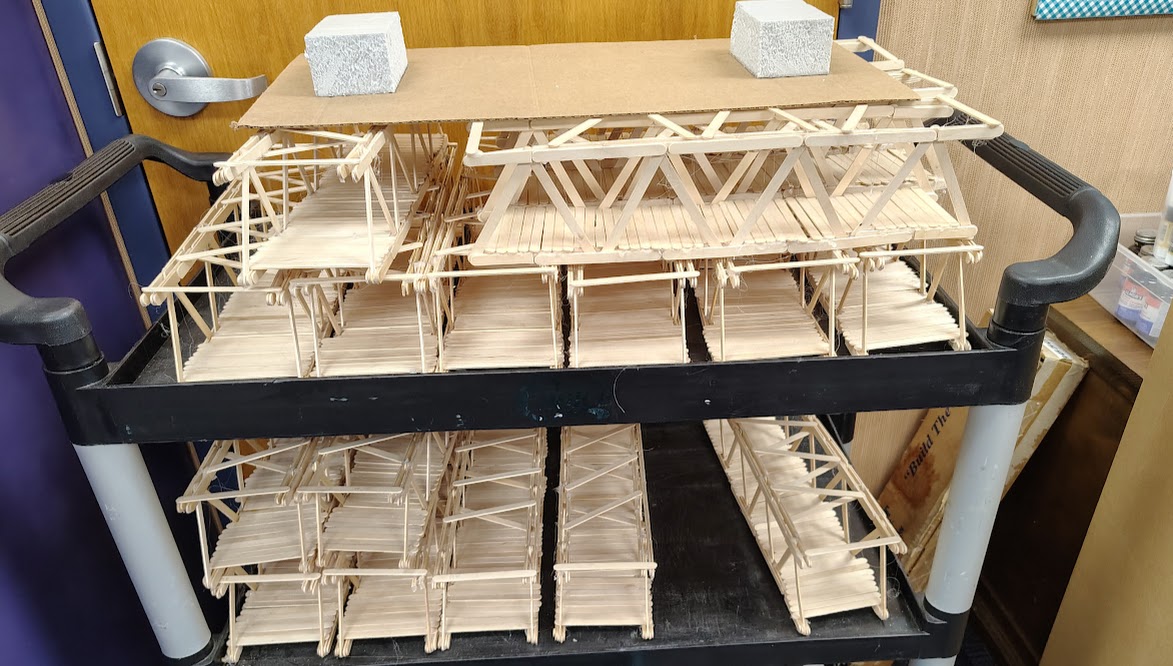 Samples of the students covered bridges before painting.
