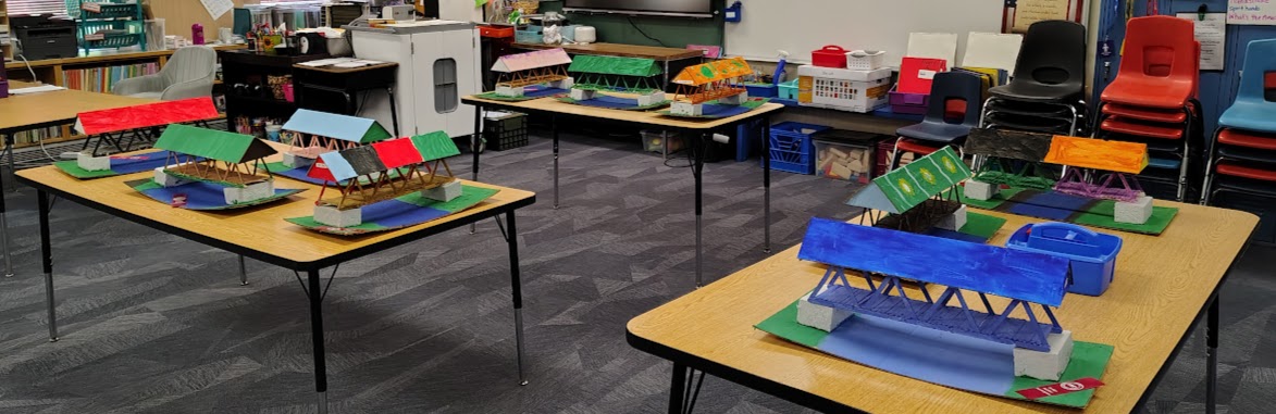 Samples of bridges after being painted.