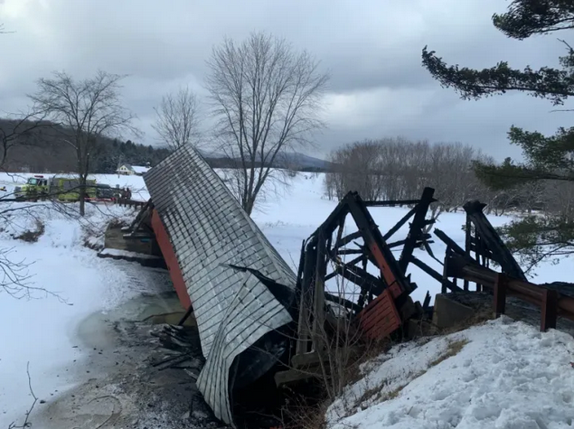 River Road Covered Bridge Collapse, North Troy, Vt