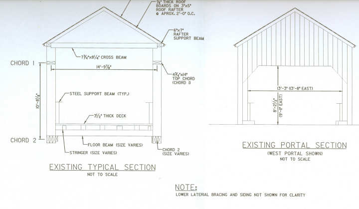 East Fairfield Covered Bridge Typical Portal Sections